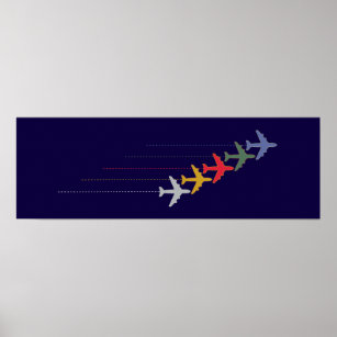 färgflygplan poster