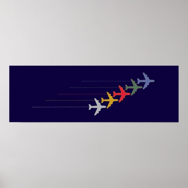 färgflygplan poster (Framsidan)