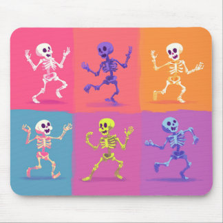 Färgflytande disco Dancing Skeletons - Mousepad Musmatta