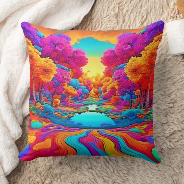 Färgflytande Fantasy liggande Kudde (Filt)