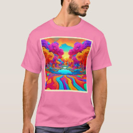 Färgflytande Fantasy liggande T Shirt