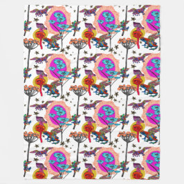 Färgflytande froger fleecefilt