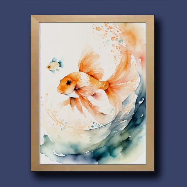 Färgflytande goldfisk poster (Skapare uppladdad)