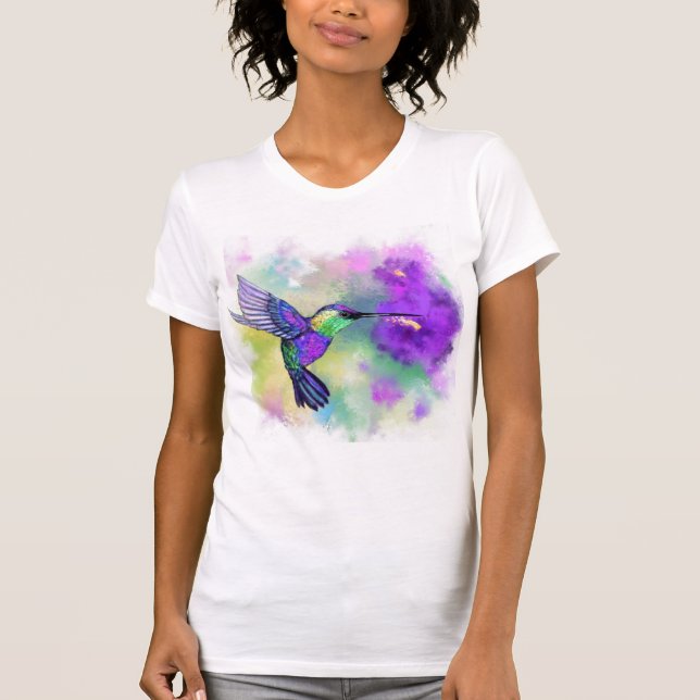 Färgflytande Hummingbird T-Shirt (Framsida)