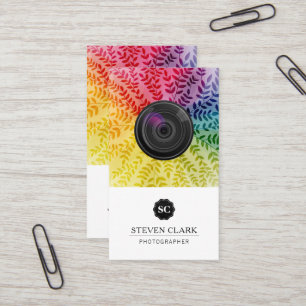 Färgflytande Mönster Camera Lens Visitkort
