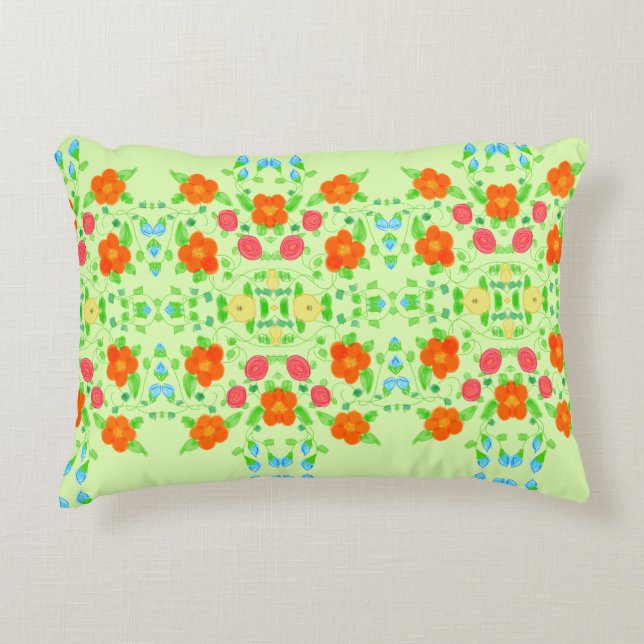 Färgflytande Mönster Prydnadskudde (Framsidan)