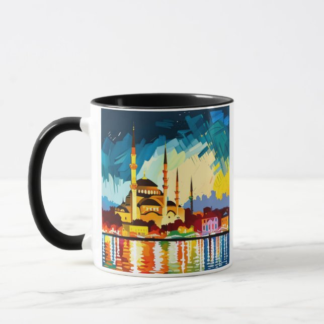 Färgflytande Turkiet/Istanbul Souvenir Mugg (Vänster)