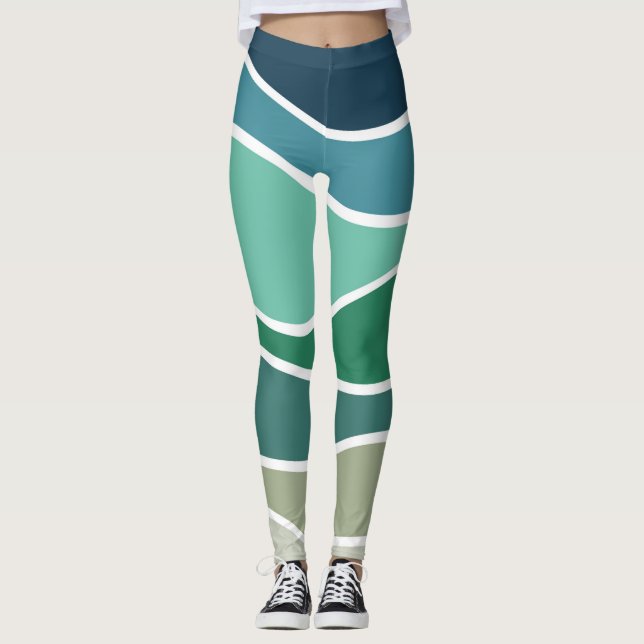 Färgflytande vinkara havet leggings (Framsida)