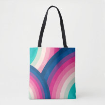 Färgförande retro Rainbow Circles Mönster|