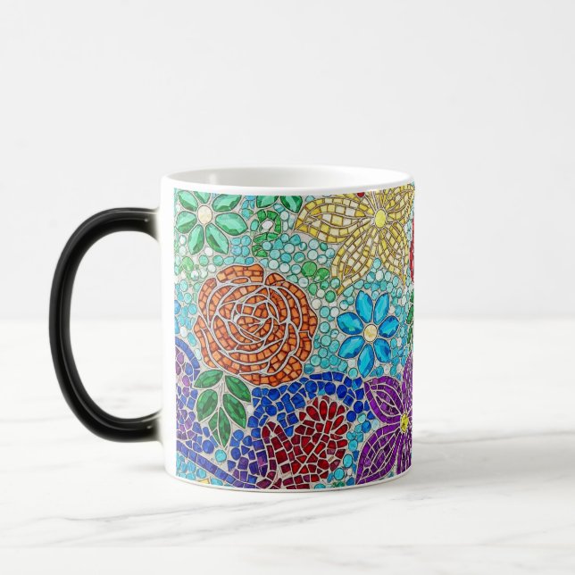 Färgföränderlig modern mosaikdesign keramisk mugg (Vänster)