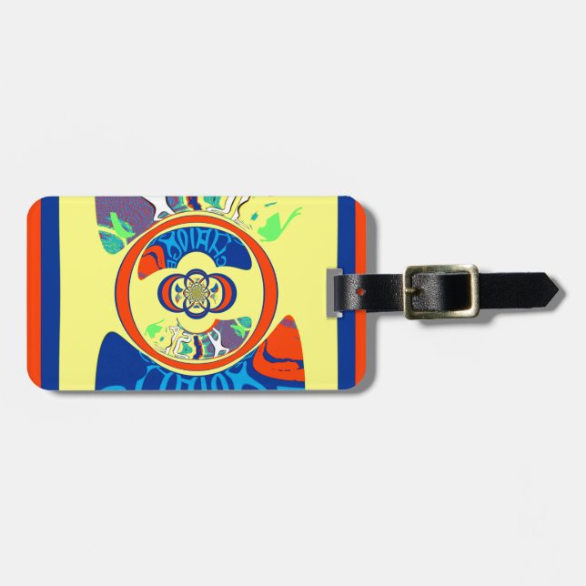 Färgförändring i USA: Utskrift av Festive Design A Bagagebricka (Horisontell Framsida)