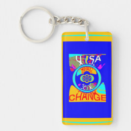 Färgförändringstillbehör 1-sidig rektangulär nyckelring