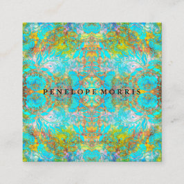 Färgformad fet Abstrakt av kalk Makeup-artist Fyrkantigt Visitkort