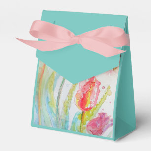 Färgformad tulipvattenfärg för Party Cake Favor Presentaskar