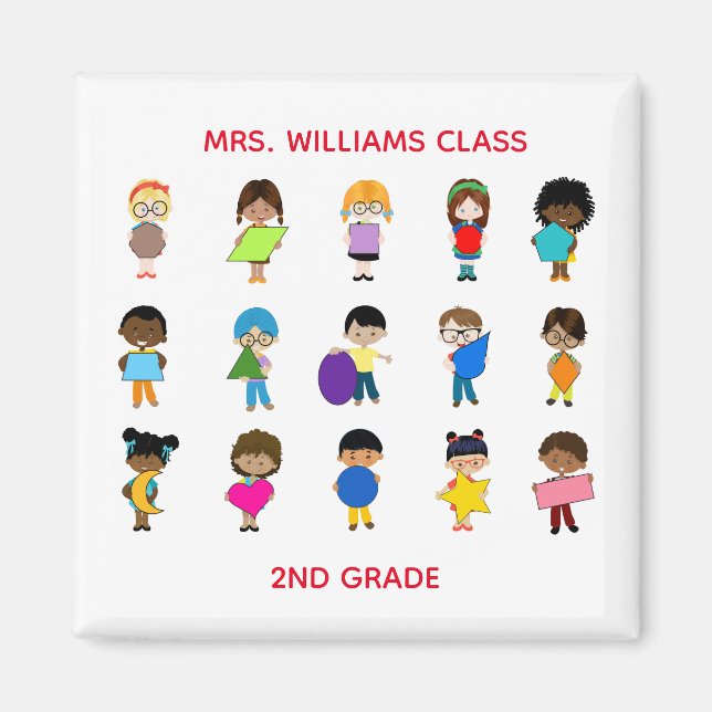 Färgformer - flera kulturbarn magnet (Framsidan)