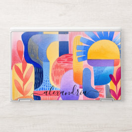 Färgformer för vattenfärgad Abstrakt med Namn HP Laptopskin