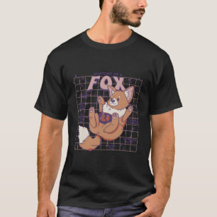 Färgformig realistisk räv t shirt
