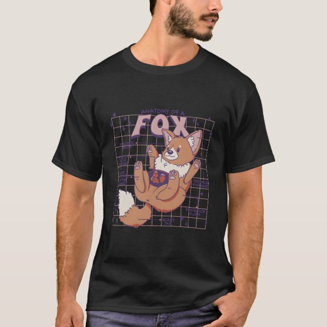 Färgformig realistisk räv t shirt (Framsida)