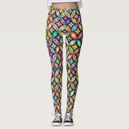 Färgformiga blommor, baljväxter leggings