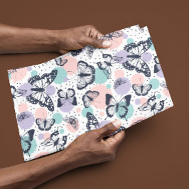 Färgformiga retrobutterflies mönster presentpapper