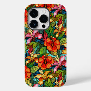 Färgformiga tropiska blommor mönster, hibiscus