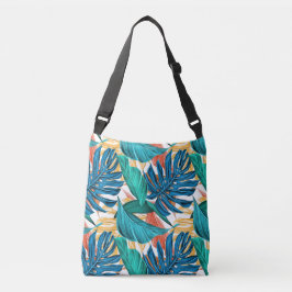 Färgformiga tropiska löv, exotisk mönster-utformni axelväska