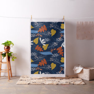 Färgformiga tropiska löv och blommor mönster tyg