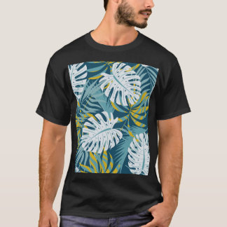 Färgformiga tropiska löv, ursprungliga abstrakter t shirt