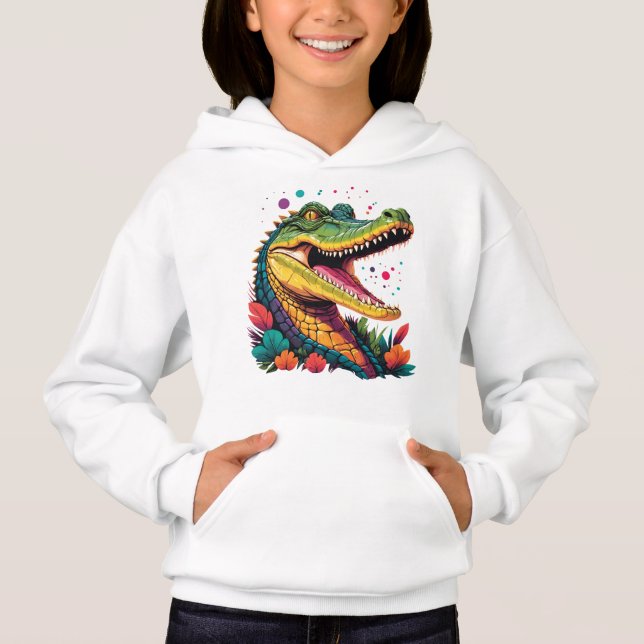 Färgformigt krokodil Porträtt T Shirt (Framsida)