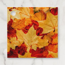 Färgfoto av Höst löv Gåvor Etiketter