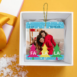 Färgfoto för Bright Neon Fa La jula Julgransprydnad Keramik