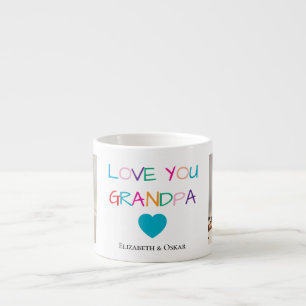 Färgfoto för "Kärlek You Grandpa"-text och -Anpass Espressomugg