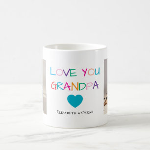 Färgfoto för "Kärlek You Grandpa"-text och -Anpass Kaffemugg