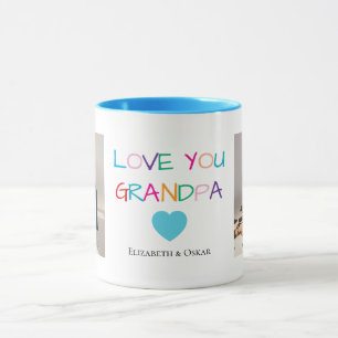 Färgfoto för "Kärlek You Grandpa"-text och -Anpass Mugg