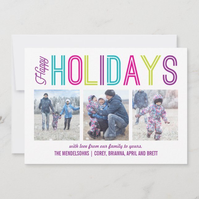 Färgfoto i Modern Glad helg 3 Julkort (Framsida)