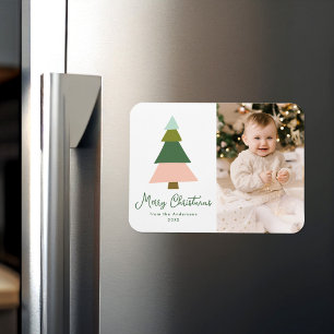 Färgfoto i modern Julgran Magnet