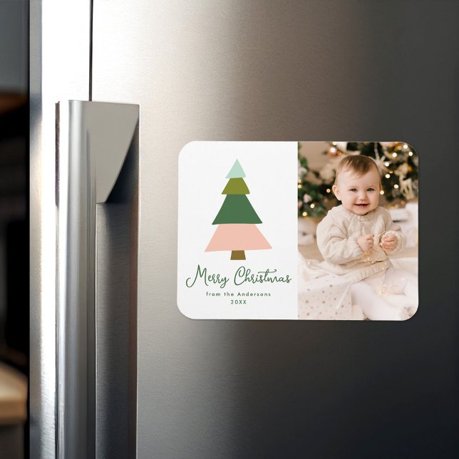 Färgfoto i modern Julgran Magnet (Skapare uppladdad)