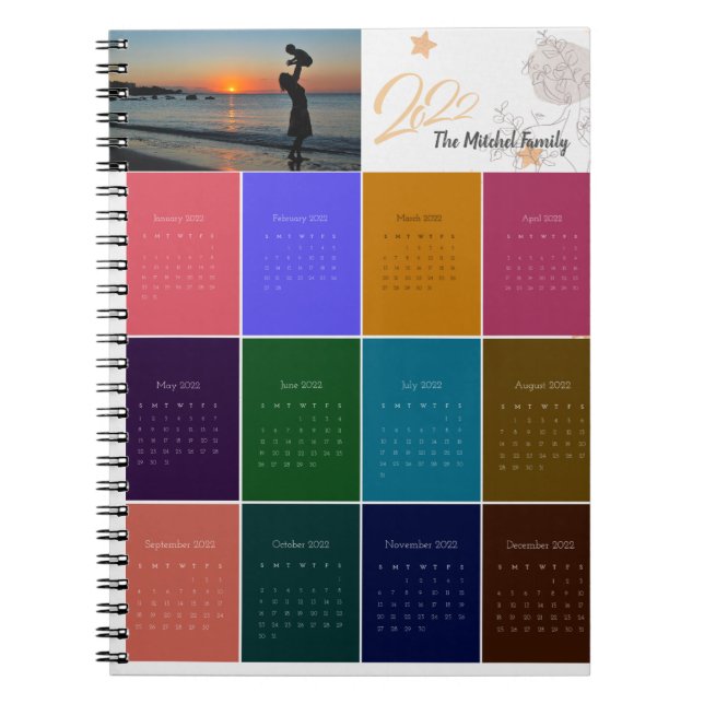 Färgfotokalender för Anpassningsbar varje månad Jo Anteckningsbok (Framsidan)
