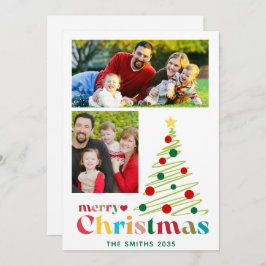 Färgfoton för God jul 2-Anpassningsbar Julkort