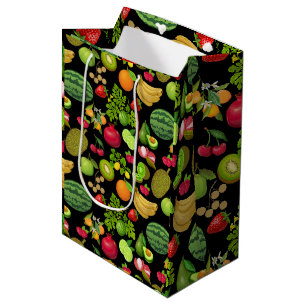 Färgfrukter Mönster 01.b Black BG