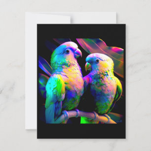 FÄRGFUL LOVEBIRD, CUTE LOVEBIRD, ANTECKNINGSKORT