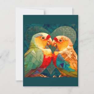 FÄRGFUL LOVEBIRD, KUTLÖTDJUR ANTECKNINGSKORT