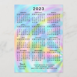 Färgfull 2023-kalender - Fullt Faux HoloGraph Program