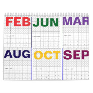 Färgfull 2025-kalender, månadsplanering, minimalis kalender