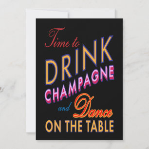 Färgfull 21:a födelsedag Dags att dricka champagne Inbjudningar