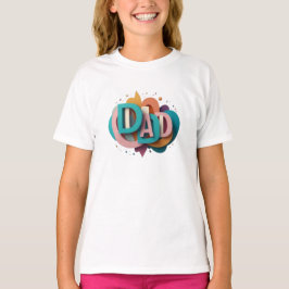 Färgfull 3D-grafikdesign "PAPPA" | Flickor T Shirt