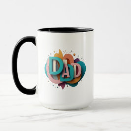 Färgfull 3D-grafikdesign "PAPPA" | Kaffe Mugg