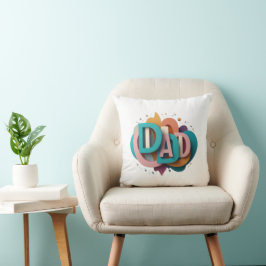 Färgfull 3D-grafikdesign "PAPPA" | Kudde