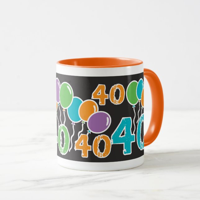 Färgfull 40:e födelsedagen mugg (Framsida höger)