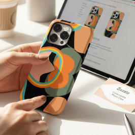 Färgfull 70-sekunders abstrakt på svart estetisk